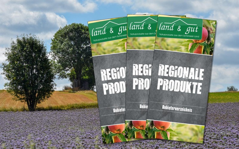 Land & Gut Fyler auf Landschaftshintergrund